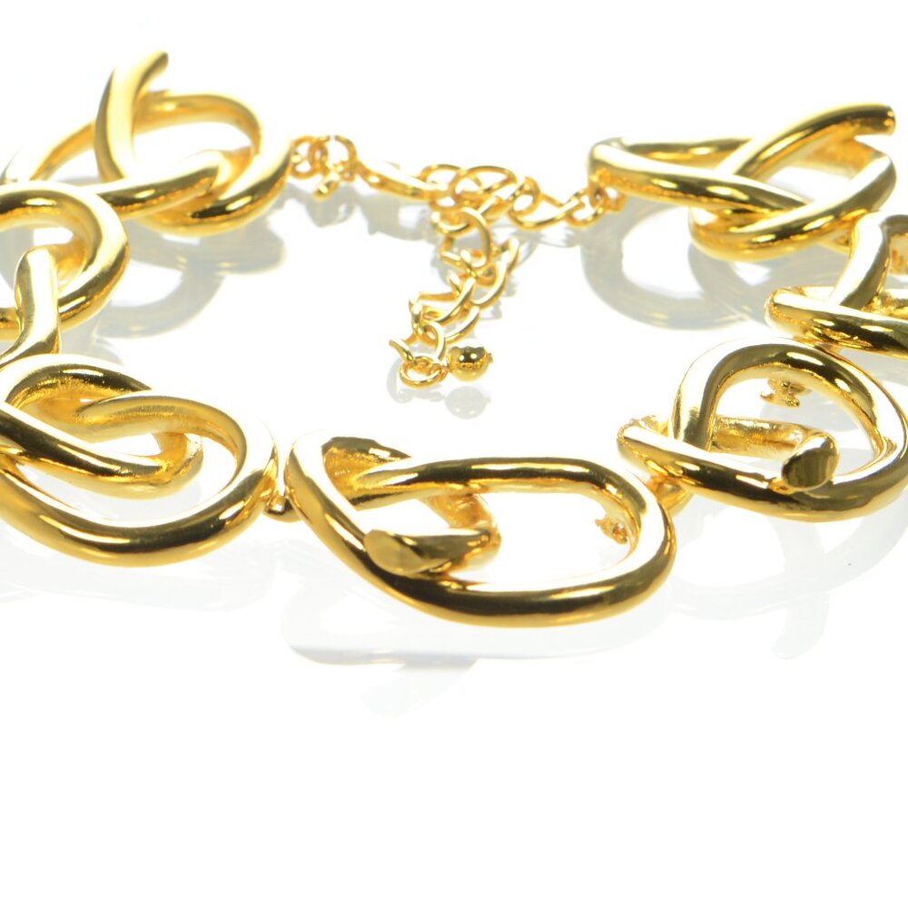 Kenneth Jay Lane Kjl Polished Gold Link Necklace - image 4